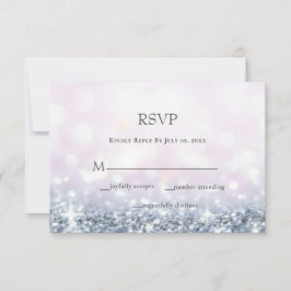 Cartão RSVP Casamento com Lente Roxo de Prata Moderna
