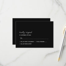 Casamento com Letra Script Minimalista Preto e Bra