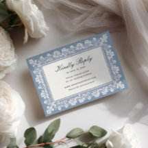 Casamento com Moldura de Renda Azul Francês
