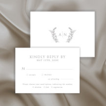 Casamento com monograma de folhas moderno e elegan