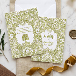 Cartão RSVP Casamento com Monograma do Castelo Real Vintage Me