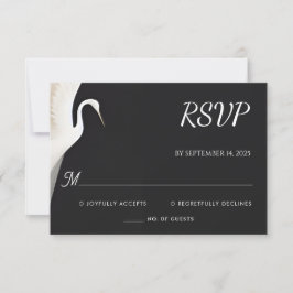 Cartão RSVP Casamento com Nuvens de Crane da Feather Rustic As