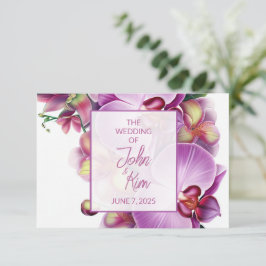 Cartão RSVP Casamento com Orquídeas Florais