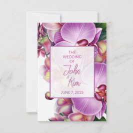 Cartão RSVP Casamento com Orquídeas Florais