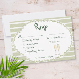 Cartão RSVP Casamento com Palmeira de Sol Chic Costeiro