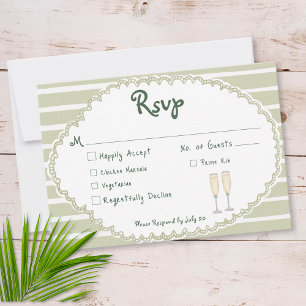 Cartão RSVP Casamento com Palmeira de Sol Chic Costeiro