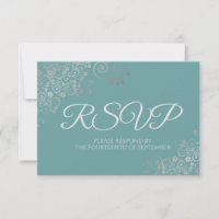 Casamento com rendas de prata herdadas do teal ou