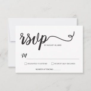 Cartão RSVP Casamento com Roteiro Moderno Minimalista
