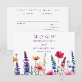 Cartão RSVP Casamento com Sinfonia de Flores Selvagens