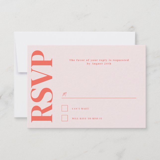 Cartão RSVP Casamento com Tipografia de Belmont (Frente)