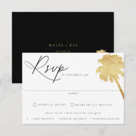 Cartão RSVP Casamento Contemporâneo de Escolha de Refeições Ch