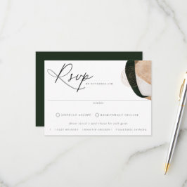 Cartão RSVP Casamento Contemporâneo de Escolha de Refeições de