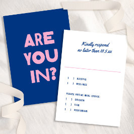 Cartão RSVP Casamento Cor Azul Cor-de-rosa Azul Tipo Moderno N