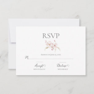 Cartão RSVP Casamento Cor de Água Floral Pastel Rosa
