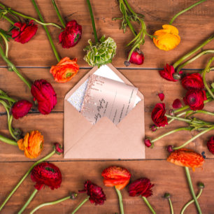 Cartão RSVP Casamento cor-de-rosa do chá de panela do brilho