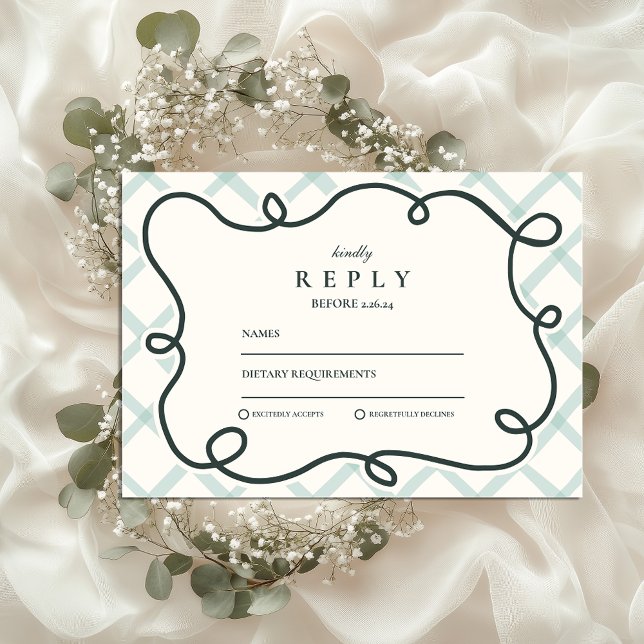 Cartão RSVP Casamento Costeiro Chic (Criador carregado)