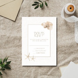 Cartão RSVP Casamento Costeiro Elegance Seaside