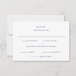 Cartão RSVP Casamento Costeiro Náutico Azul-Marinho de pré-dis