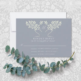 Cartão RSVP Casamento da Árvore de Vida