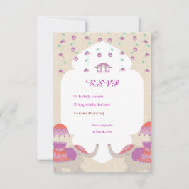 Cartão RSVP casamento da Elegância Indiana