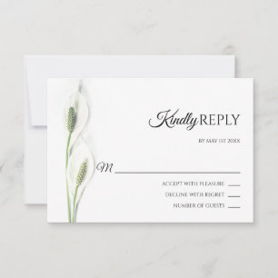 Cartão RSVP Casamento da Elegante White Calla Lily Flowers RSV
