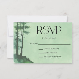 Cartão RSVP Casamento da Floresta de Pinheiros de Pinheiros Ve