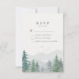 Cartão RSVP Casamento da Floresta do Pinho da Montanha Rustic 