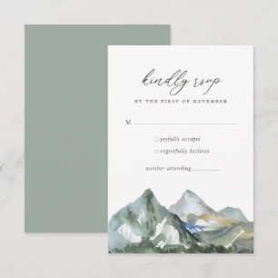 Cartão RSVP Casamento da Floresta Rustic Watercolor