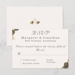Cartão RSVP Casamento da Graça Católica