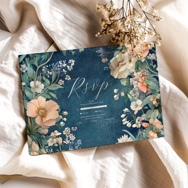 Cartão RSVP Casamento da Legância Real Vitoriana Luxuriana (Criador carregado)