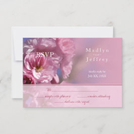Cartão RSVP casamento da primavera floresce de cerejeira rosa