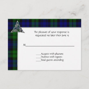 Cartão RSVP Casamento da Xadrez Tartan Black Watch