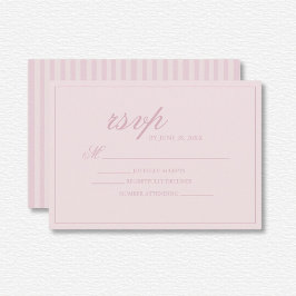 Cartão RSVP Casamento das Linhas Rosa Elegante