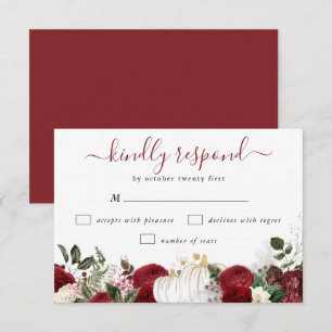 Cartão RSVP Casamento de Abóbora-Carnuda Elegante
