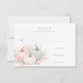 Cartão RSVP Casamento de Abóboras em Aquarela Pastel