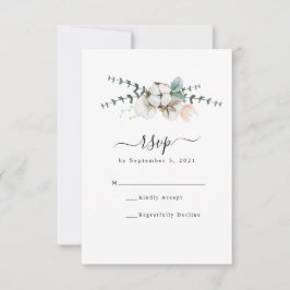 Cartão RSVP Casamento de Algodão Eucalyptus