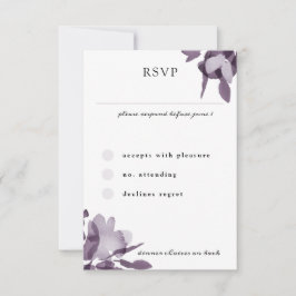 Cartão RSVP Casamento de Ametist Floral Romântico por Aquarela