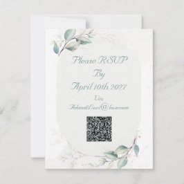 Cartão RSVP Casamento de Amor Botânico Elegante