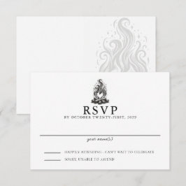 Cartão RSVP Casamento de Amor em Torno da Fogueira