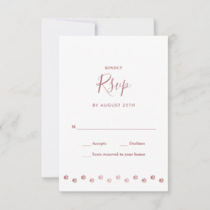 Cartão RSVP Casamento de animais de estimação, Rosa personaliz