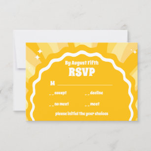 Cartão RSVP Casamento de Arca Amarela Amarela Amarela Solar Mo