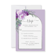 Casamento de Arca de Prata de Folhagem Floral Púrp