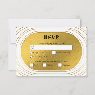 Cartão RSVP Casamento de Arch Minimalista Moderno Branco e Dou