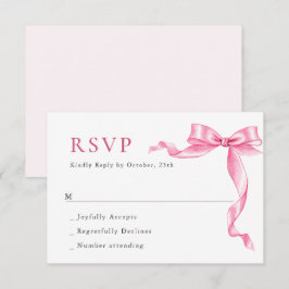 Cartão RSVP Casamento de Arco de Mão Rosa-Rosa-Elegante