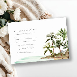 Cartão RSVP Casamento de Areia de Praia de Palmeiras Russas Tr