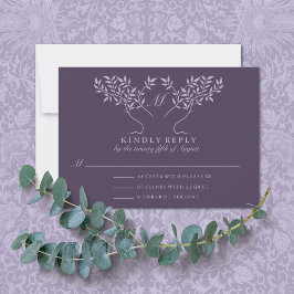 Cartão RSVP Casamento de Árvore da Vida