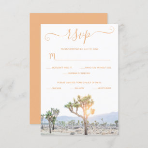 Cartão RSVP Casamento de Árvore de Joshua Personalizada Elegan