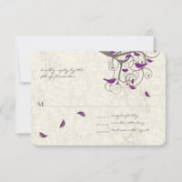 Casamento de Árvore Rústica de Pássaro Roxo