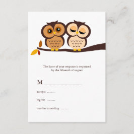 Cartão RSVP Casamento de Autumn Themed Owls