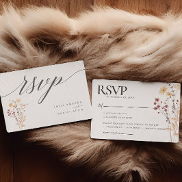 Cartão RSVP Casamento de Autumn Watercolor